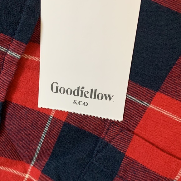 Goodfellow & Co. Mens Ripe Red Plaid Flannel Shirt - Picture 8 of 10